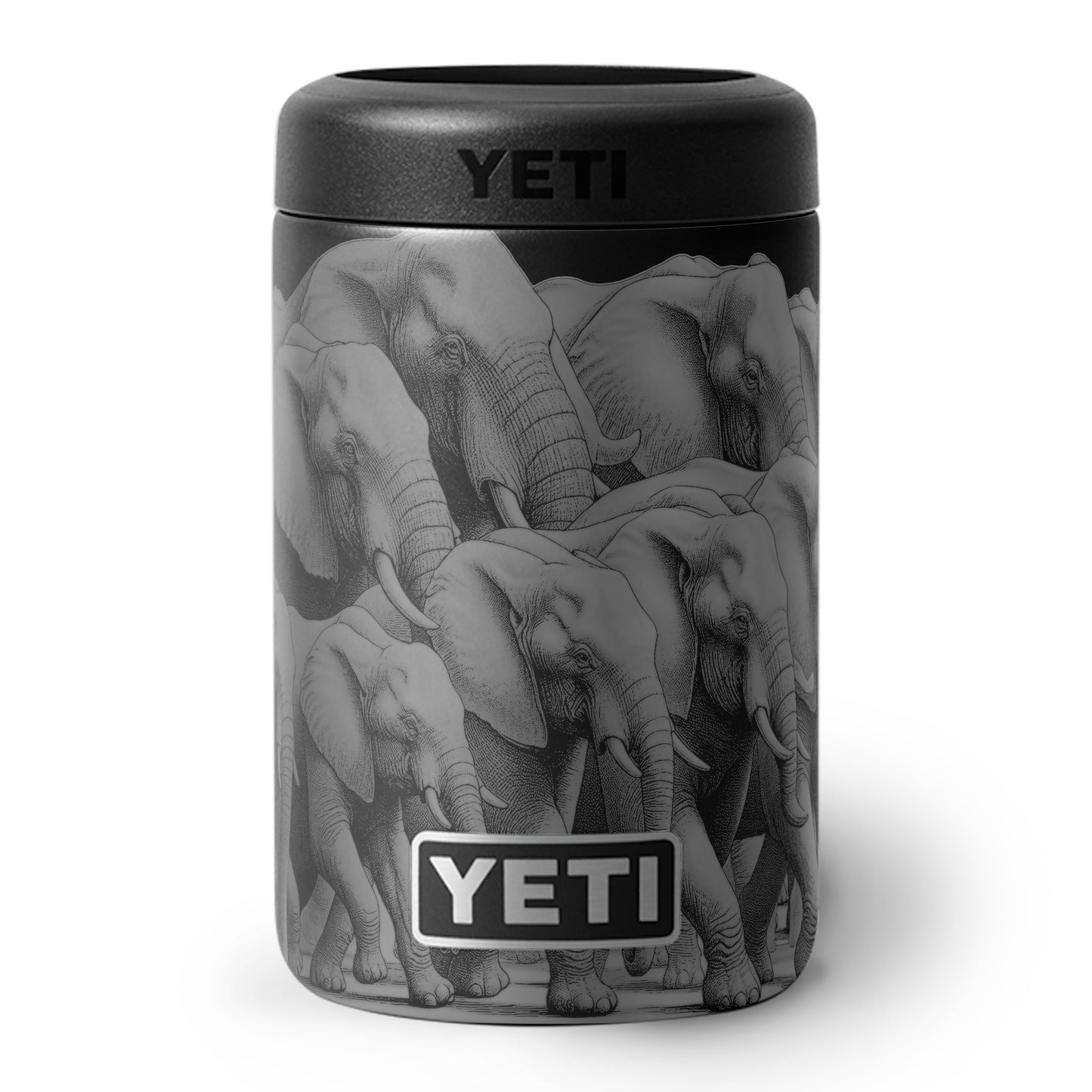 "Hey look, Elephants!" - YETI Colster Engraving