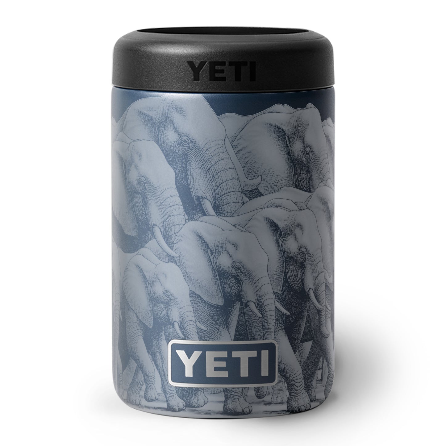 "Hey look, Elephants!" - YETI Colster Engraving
