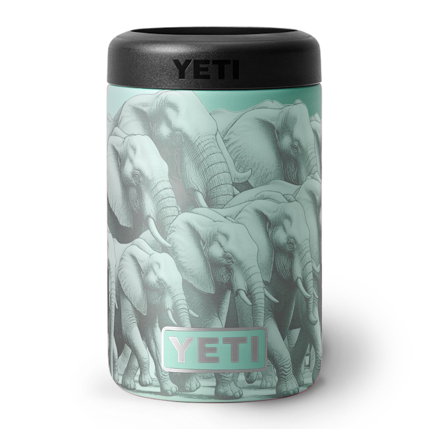 "Hey look, Elephants!" - YETI Colster Engraving