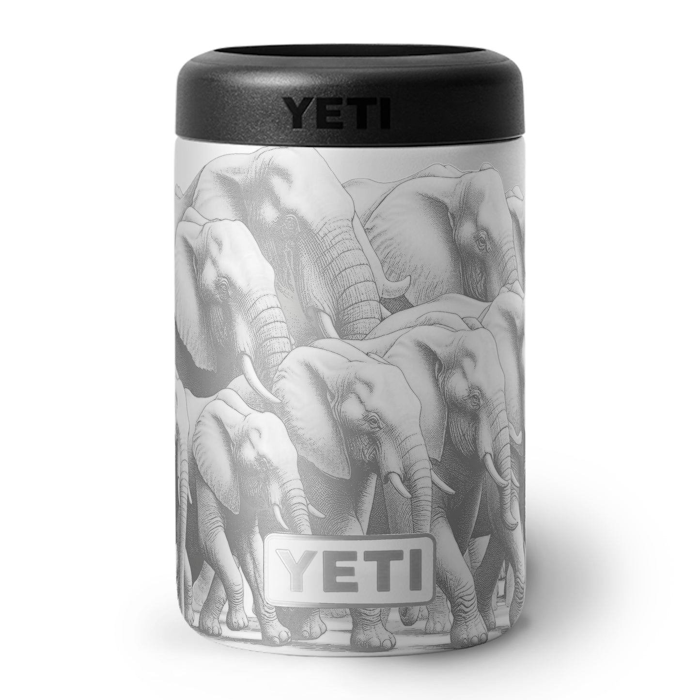 "Hey look, Elephants!" - YETI Colster Engraving