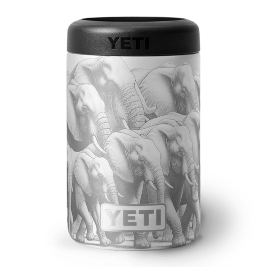 "Hey look, Elephants!" - YETI Colster Engraving